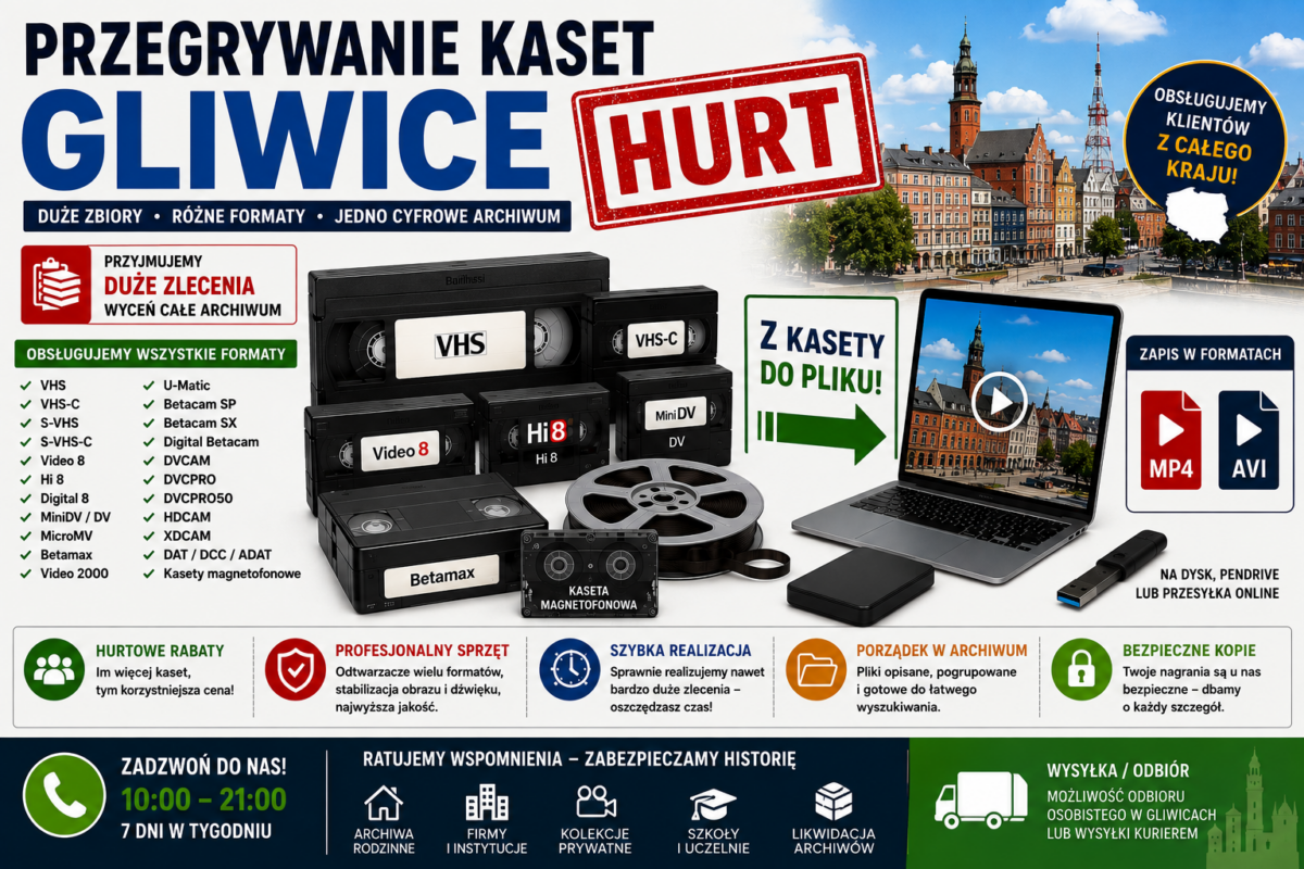 Przegrywanie Kaset Gliwice HURT