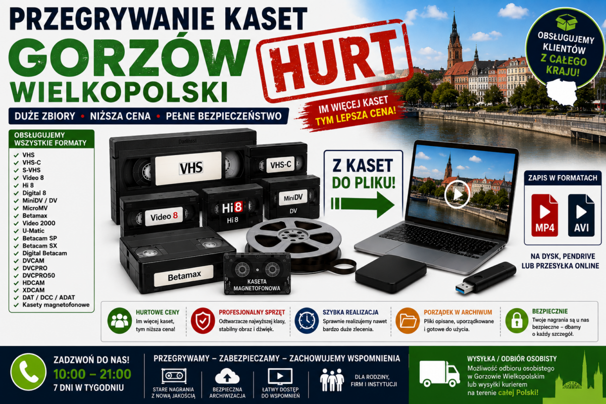 Przegrywanie Kaset Gorzów Wielkopolski HURT