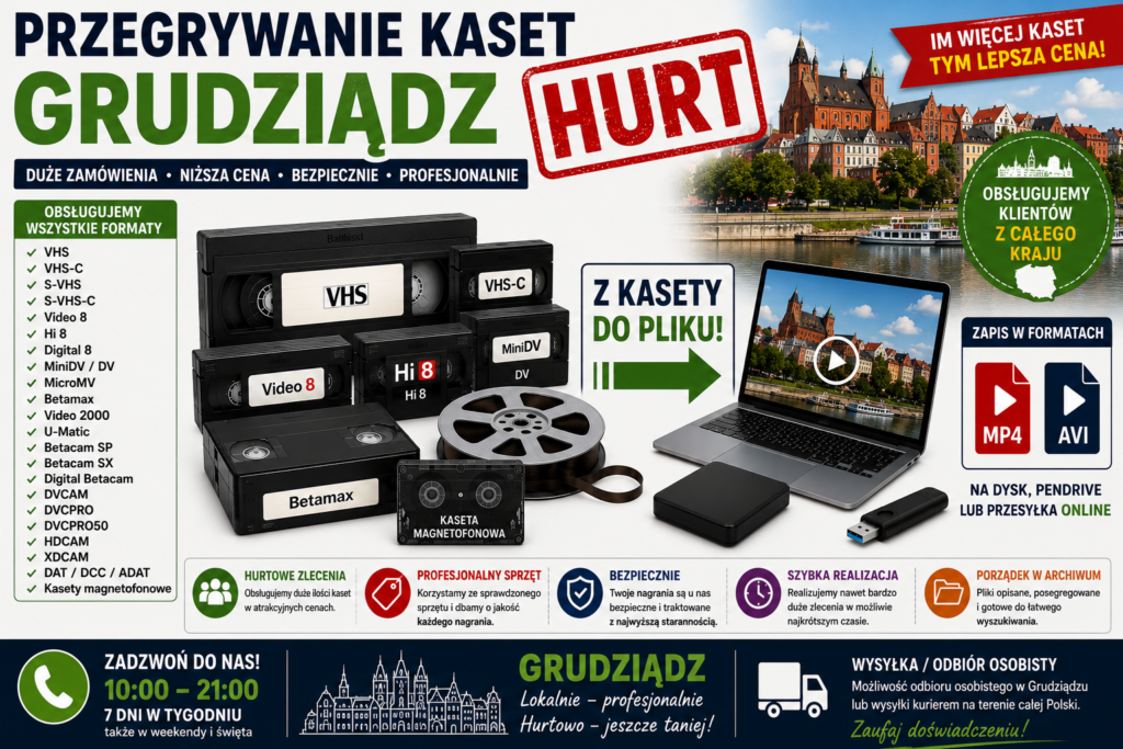 Przegrywanie Kaset Grudziądz HURT
