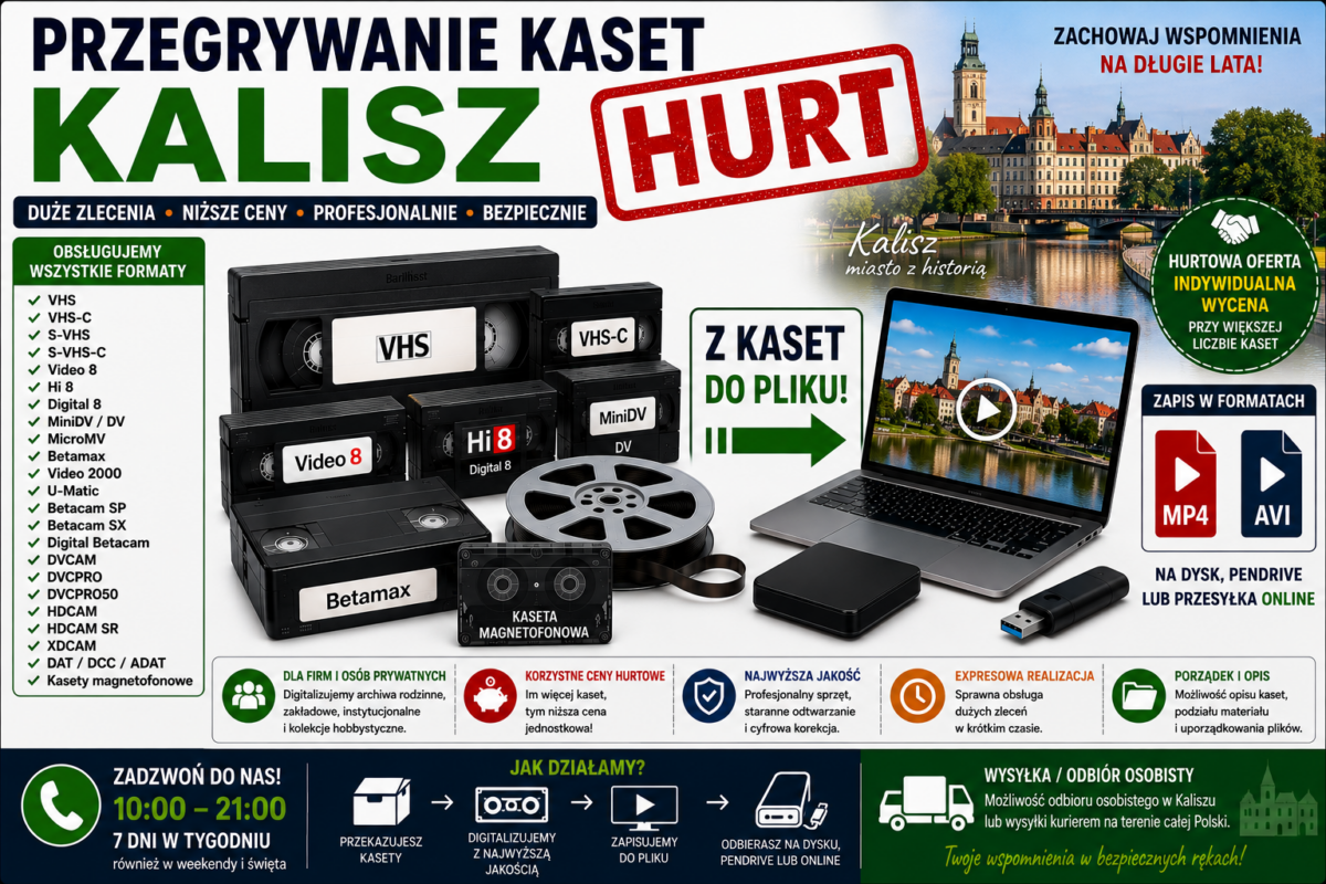 Przegrywanie Kaset Kalisz HURT