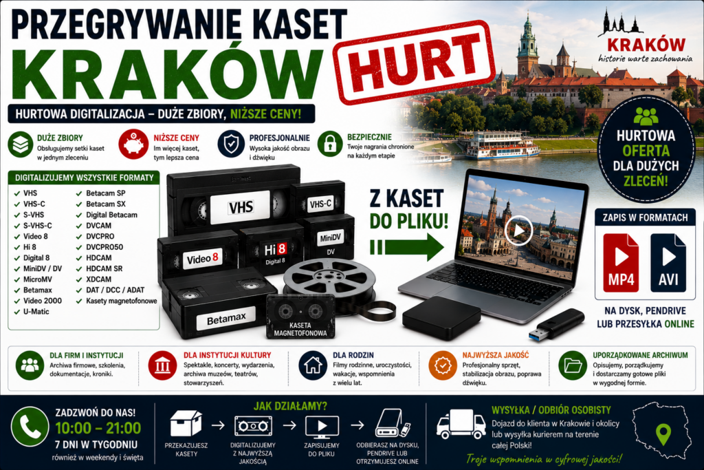 Przegrywanie Kaset Kraków HURT