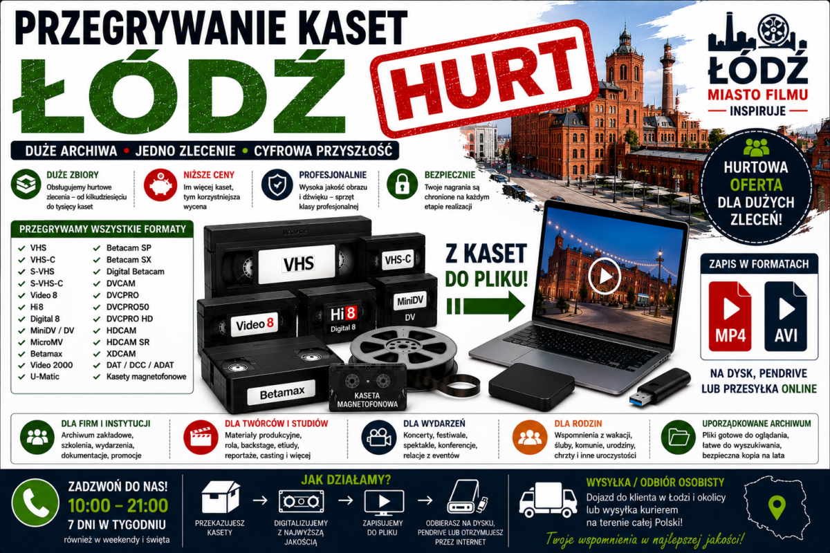 Przegrywanie Kaset Łódź HURT