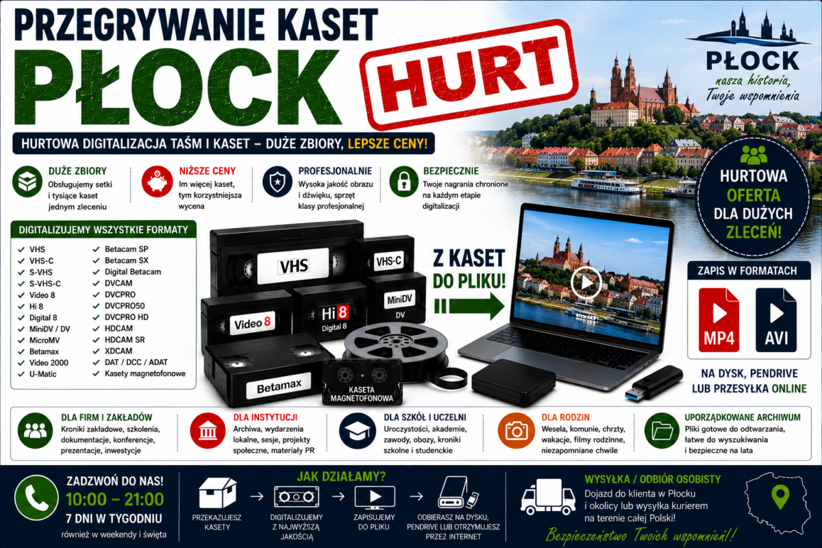 Przegrywanie Kaset Płock HURT