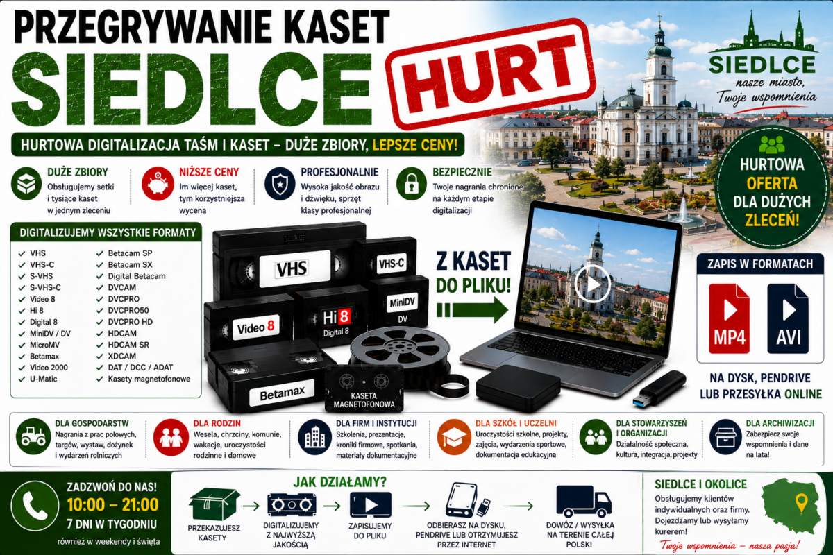 Przegrywanie Kaset Siedlce HURT