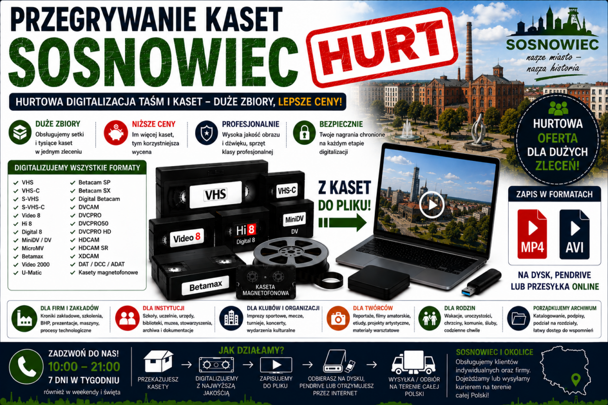 Przegrywanie Kaset Sosnowiec HURT