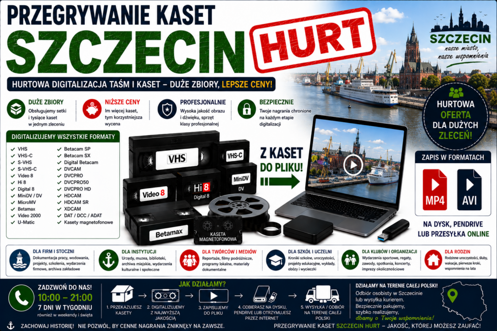 Przegrywanie Kaset Szczecin HURT Przegrywanie Kaset Szczecin HURT