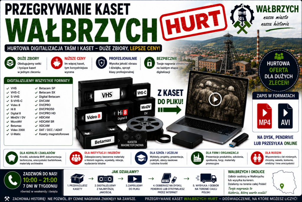 Przegrywanie Kaset Wałbrzych HURT