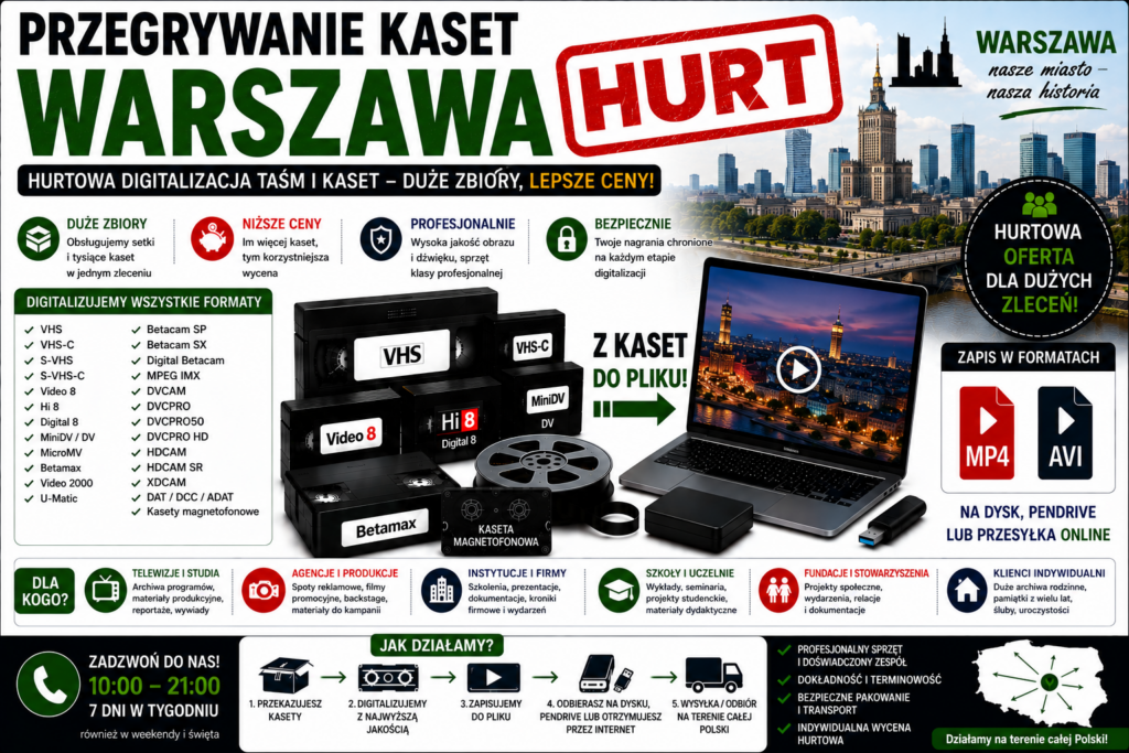 Przegrywanie Kaset Warszawa HURT