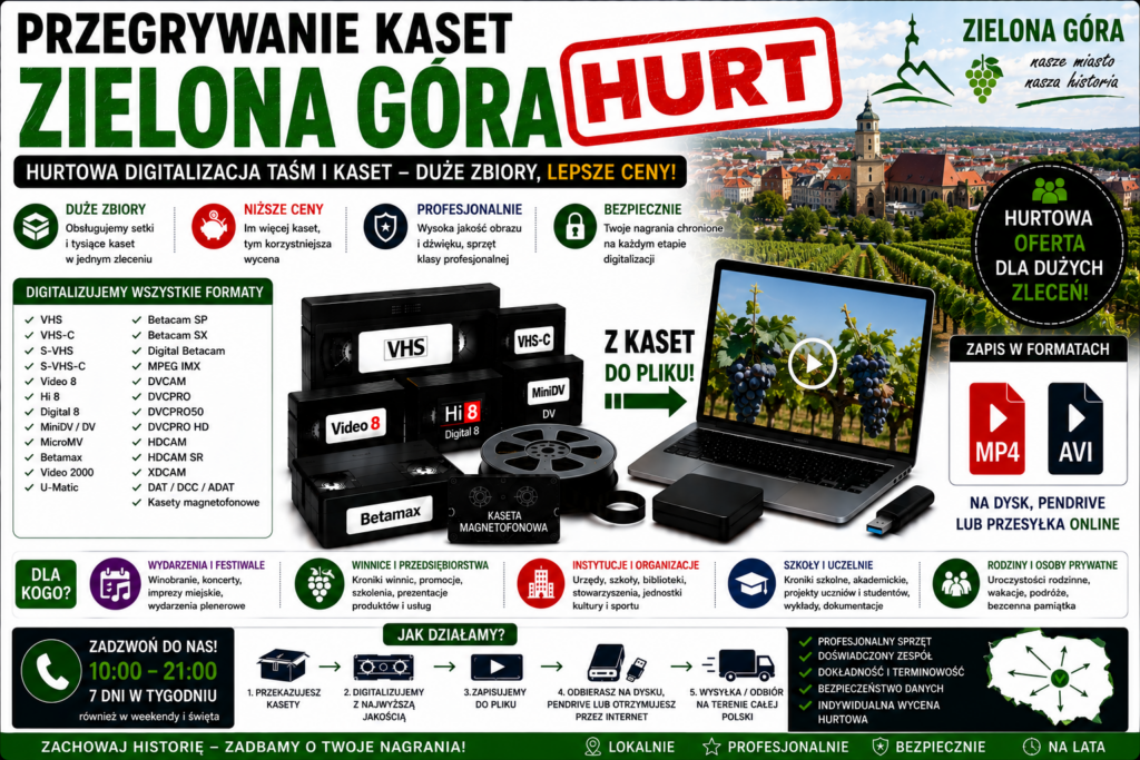 Przegrywanie Kaset Zielona Góra HURT