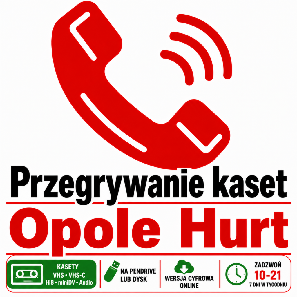 Przegrywanie kaset hurt ul. Koszyka 21, 45-720 Opole GPS: 50.6719, 17.9068