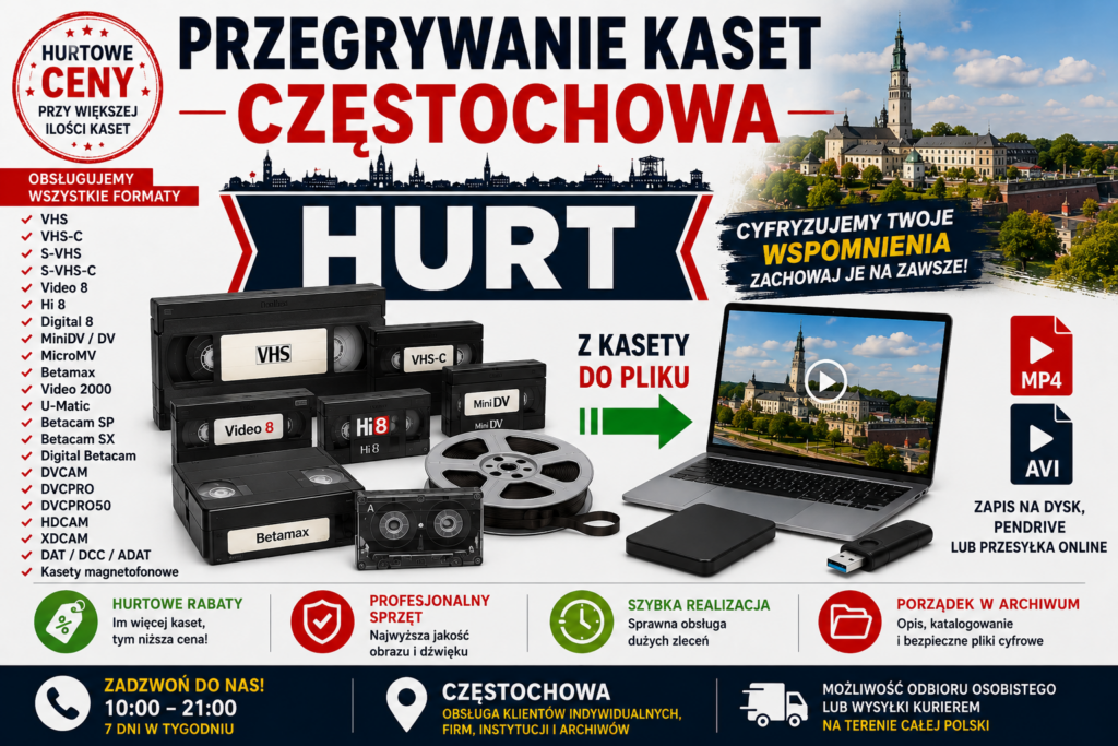 Przegrywanie Kaset Częstochowa HURT