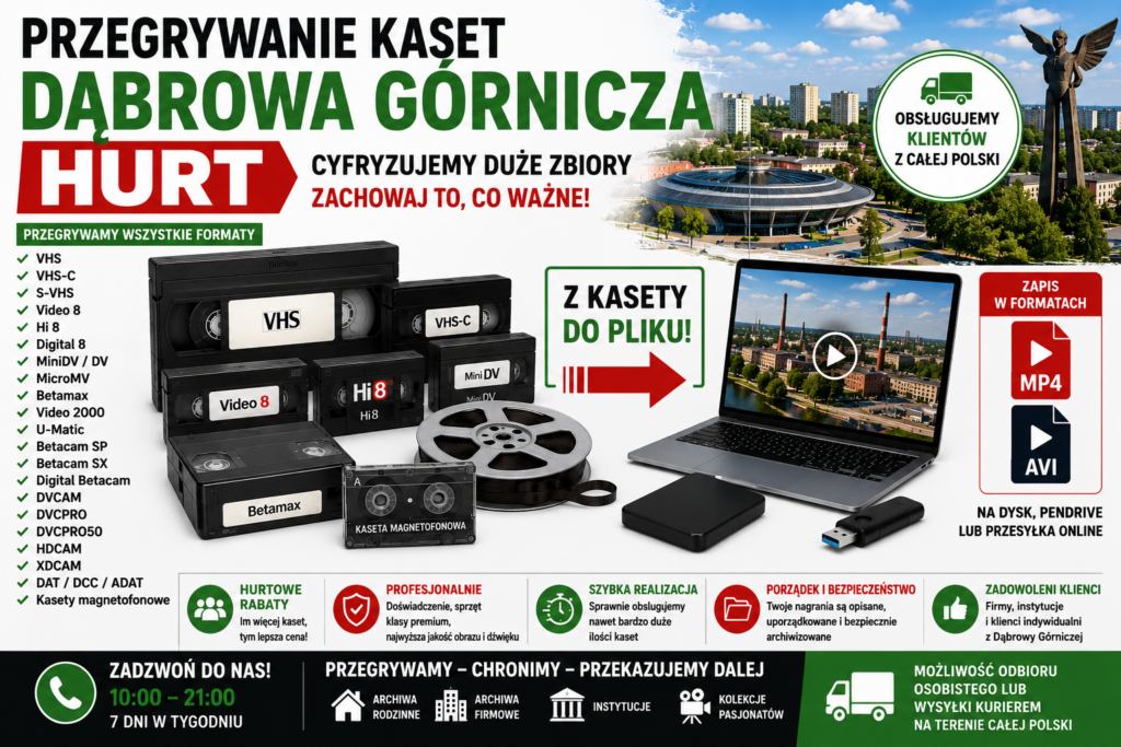 Przegrywanie Kaset Dąbrowa Górnicza HURT