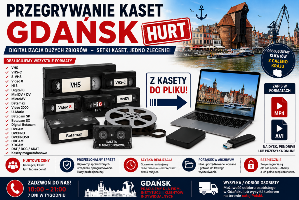 Przegrywanie Kaset Gdańsk HURT
